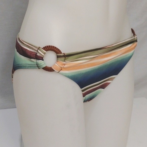 NWT Vix Paula Hermanny Multicolored Striped Triangle Bikini Bottom Swimwear - Picture 2 of 7